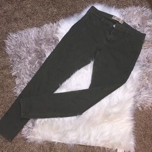 Army green Hollister super skinny jeans